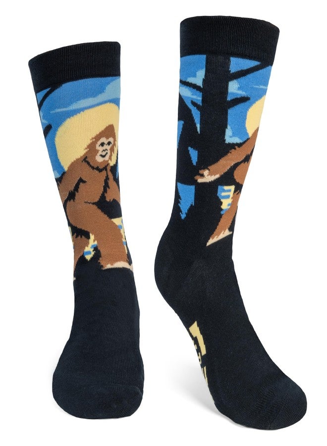 Lavley Not all Who Wander Are Lost Bigfoot Socks - Fun Sasquatch Gift for Outdoorsy Men and Women - One Size - Image 1